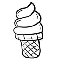 Doodle sticker sweet ice cream vector