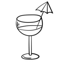 Doodle sticker with refreshing cocktails vector