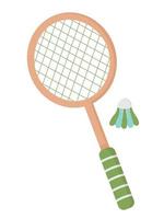 raquetas para jugar al bádminton. imágenes prediseñadas de garabatos planos. Todos los objetos están repintados. vector