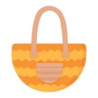 A handy bag for going to the beach or shopping. Doodle flat clipart. All objects are repainted. vector