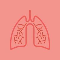 Diseño de ilustración de vector de icono de pulmones humanos