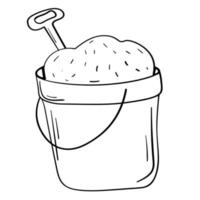 Doodle sticker of a baby sand bucket vector