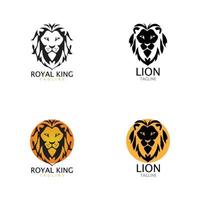 lion head logo template vector icon