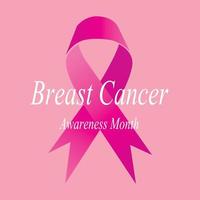 Pink ribbon for breast cancer awareness symbol, vector illustration