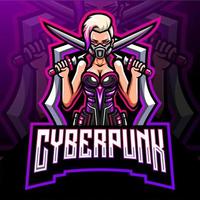 Cyberpunk mascot. esport logo design vector