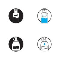 Antibacterial hand sanitizer, disinfection  icon in flat design isolated vector