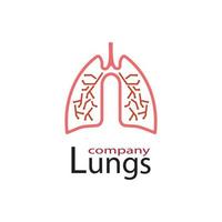 Diseño de ilustración de vector de icono de pulmones humanos