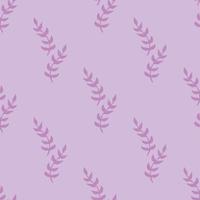 Seamless pattern with cozy violet branches on light pink background for fabric, textile, clothes, tablecloth, post cards and other things. Endless background for your design. Vector image.