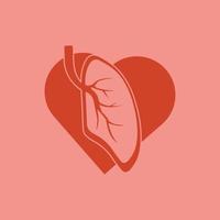 Diseño de ilustración de vector de icono de pulmones humanos