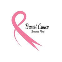 Pink ribbon for breast cancer awareness symbol, vector illustration