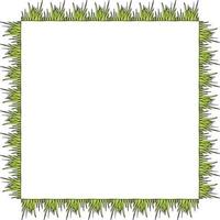 Square frame with green grass. Isolated wreath on white background for your design vector