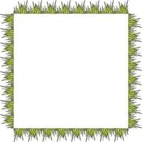 Square frame with green grass. Isolated wreath on white background for your design vector