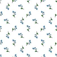 Seamless pattern with charmed blue flowers forget-me-not for fabric, textile, clothes, tablecloth and other things. Vector image.