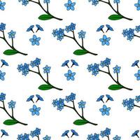 Seamless pattern with flowers forget-me-not for fabric, textile, clothes, tablecloth and other things. Vector image.