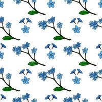 Seamless pattern with flowers forget-me-not for fabric, textile, clothes, tablecloth and other things. Vector image.