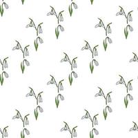 Seamless pattern with flowers snowdrops for fabric, textile, clothes, tablecloth and other things. Vector image.