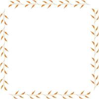 Square frame with horizontal orange branches on white background. Isolated wreath for your design. vector