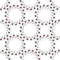 Seamless pattern with vertical carnation on white background.  Vector image.