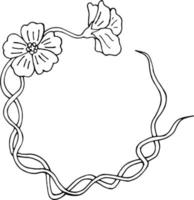 Wreath 1. Flowers. Doodle. Vector image