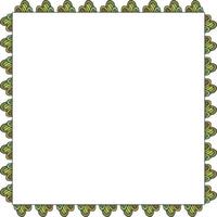 Square frame with green elements. Isolated wreath on white background for your design vector