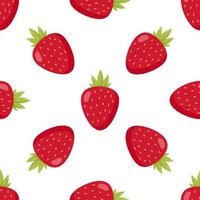 Seamless pattern with awesome strawberry on white background. Vector image.