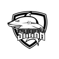 Shark esports game mascot logo template design, perfect for teams or games vector