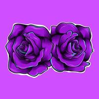 Purple roses with bright purple light are very cool for t-shirt needs vector