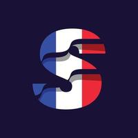 bandera del alfabeto de francia s vector