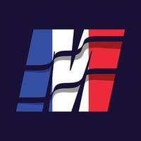 France Alphabet Flag M vector