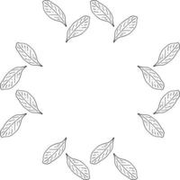 Square with  leaf pattern. Vector on white background for your design.