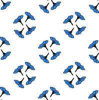 Seamless pattern with creative blue flowers forget-me-not for fabric, textile, clothes, tablecloth and other things. Vector image.