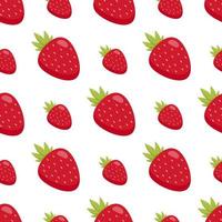 Seamless pattern with strawberry on white background. Vector image.