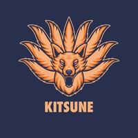 logotipo de la mascota kitsune vector