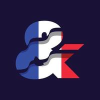 francia símbolo bandera ampersand vector