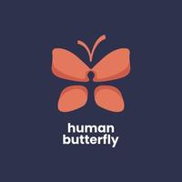 logotipo de mariposa humana vector