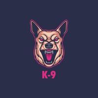 logotipo de la mascota k-9 vector
