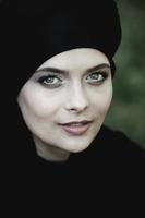 Portrait of a beautiful muslim woman. Young arabian woman in hijab. photo