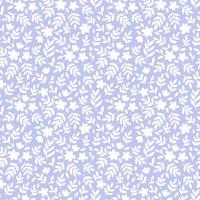 Small white flowers on blue background vector seamless pattern. Vintage floral background. Seamless vector pattern for design and fashion prints. Ditsy style.