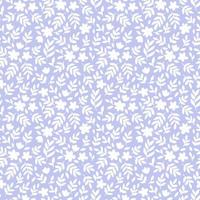 Small white flowers on blue background vector seamless pattern. Vintage floral background. Seamless vector pattern for design and fashion prints. Ditsy style.