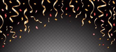 Gold Confetti on Transparent Background vector