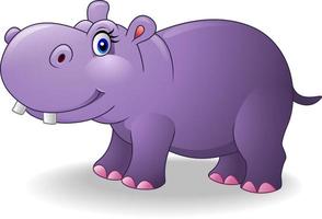 Cute hippo isolated on white background vector