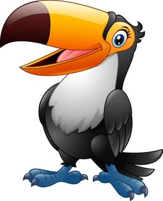 Cartoon funny toucan
