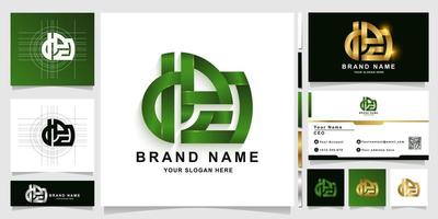 Letter dAa or dPa monogram logo template with business card design vector