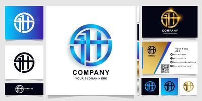 Letter JHS monogram logo template with business card design vector
