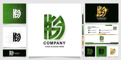 Letter KBA or YBA monogram initial logo template with business card design vector