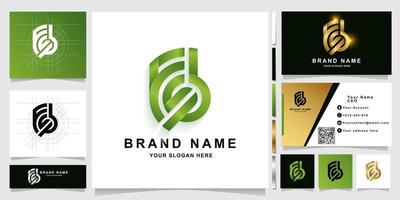 Letter FCb or FSb monogram logo template with business card design vector