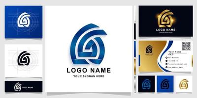Letter CGA or A monogram logo template with business card design vector