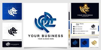 Letter URA or VRA monogram logo template with business card design vector