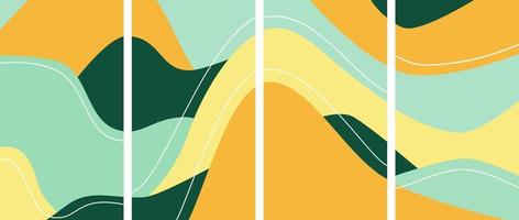 Set of vector abstract backgrounds minimalism style, templates for social media stories, invitations, banners, bright colors