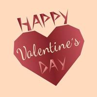 Happy valentines day origami script and heart vector